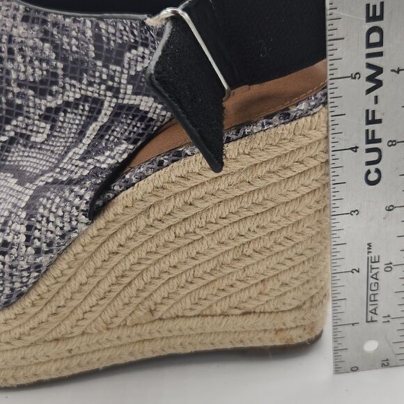 Aerosoles Women's Martha Stewart Hillside  Leather Snake Print Wedge Sandals - Picture 7 of 11